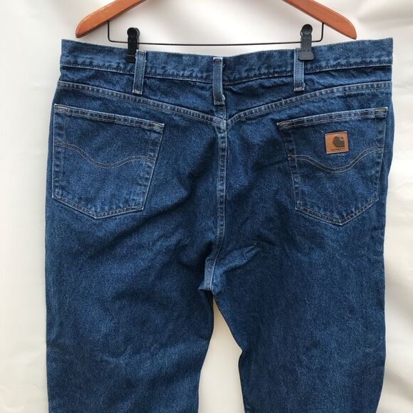 Mens Carhartt Relaxed Fit Blue Jeans Denim B460 DVB Size 44x32 - Picture 7 of 8